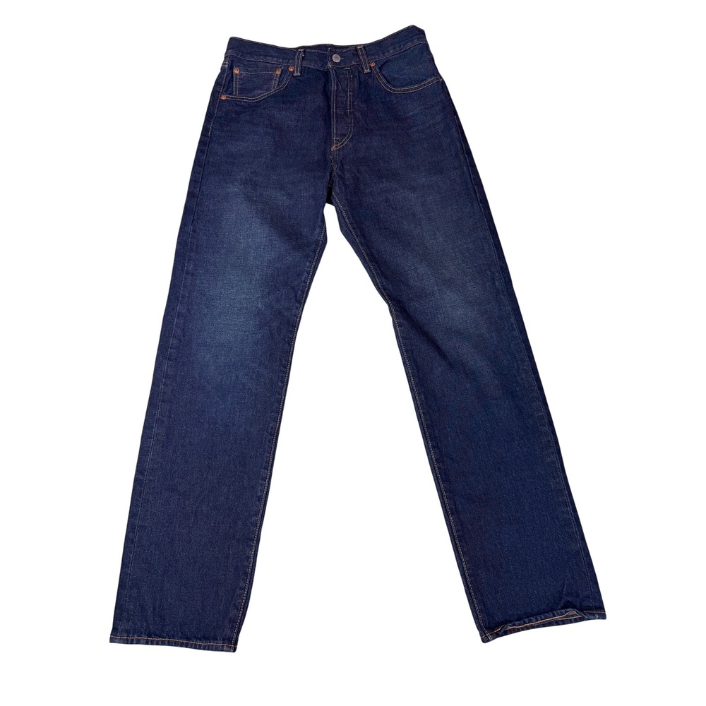 Levis Premium 501 93 Straight Leg Jeans Dark Wash Indigo Blue Mens 30x30